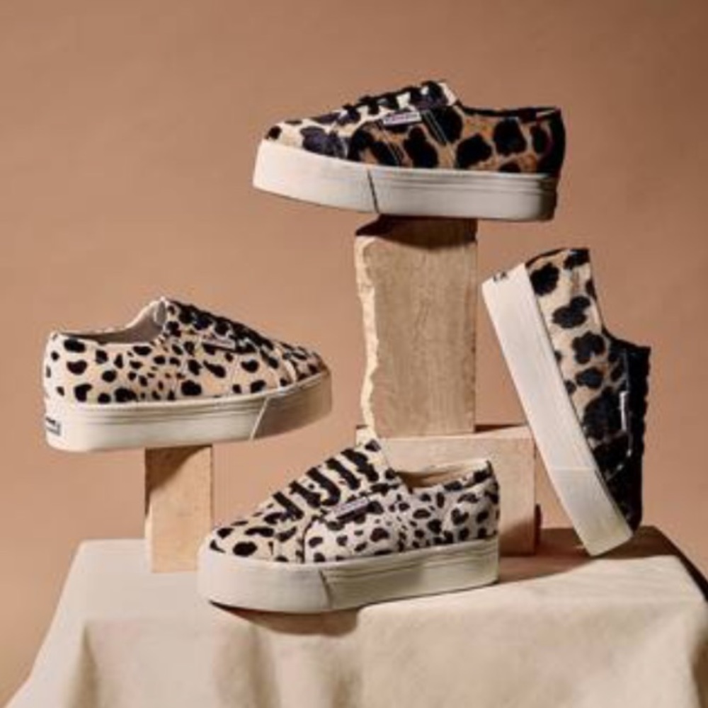 Superga Velvet Leopard Lace- Up Sneaker